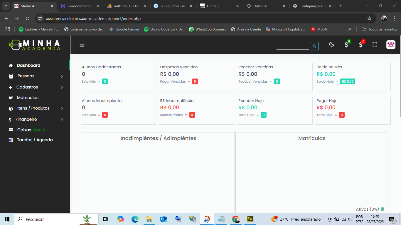 sistema completo para gerenciar academias On-line Mensal 005